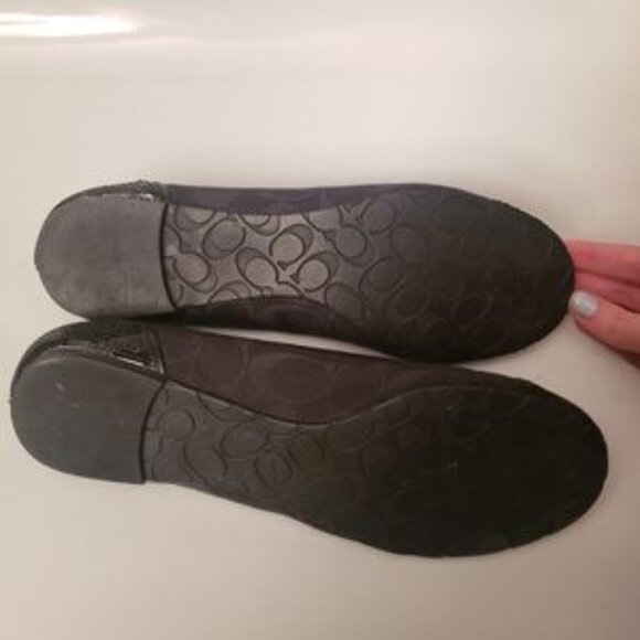 Coach Black Signature C Sparkly Shine Ballet Flats - Picture 9 of 9